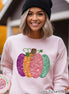 Faux Sequin Effect Colorful Pumpkin Fall Sweatshirt or Tee