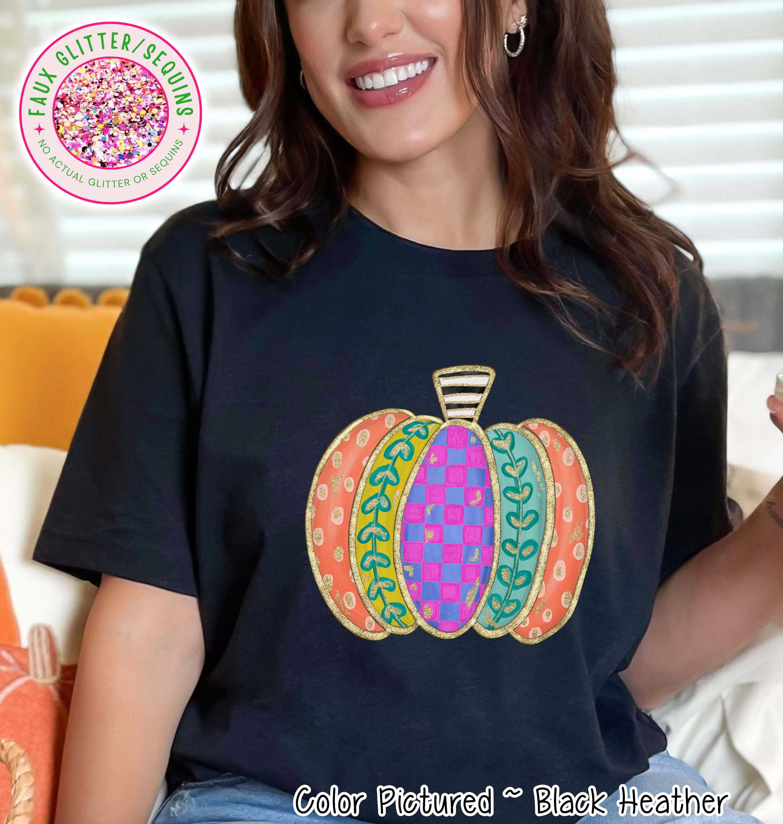 Whimsical Doodle Pumpkin Fall Sweatshirt or Tee