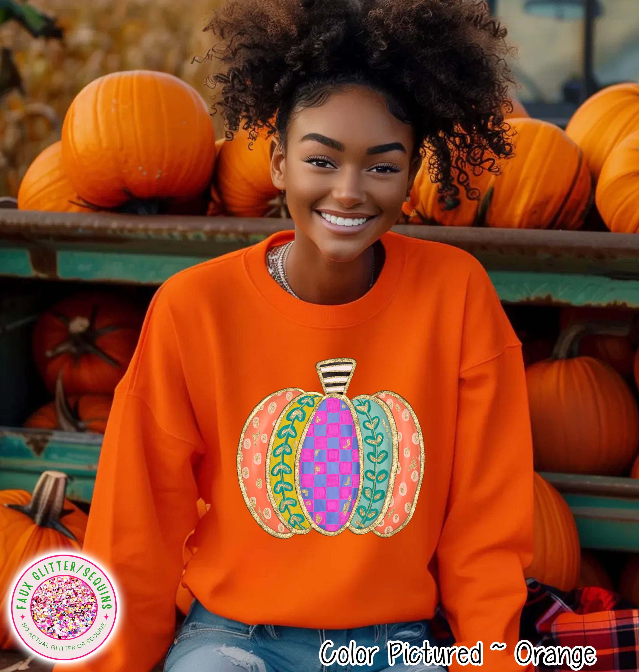 Whimsical Doodle Pumpkin Fall Sweatshirt or Tee