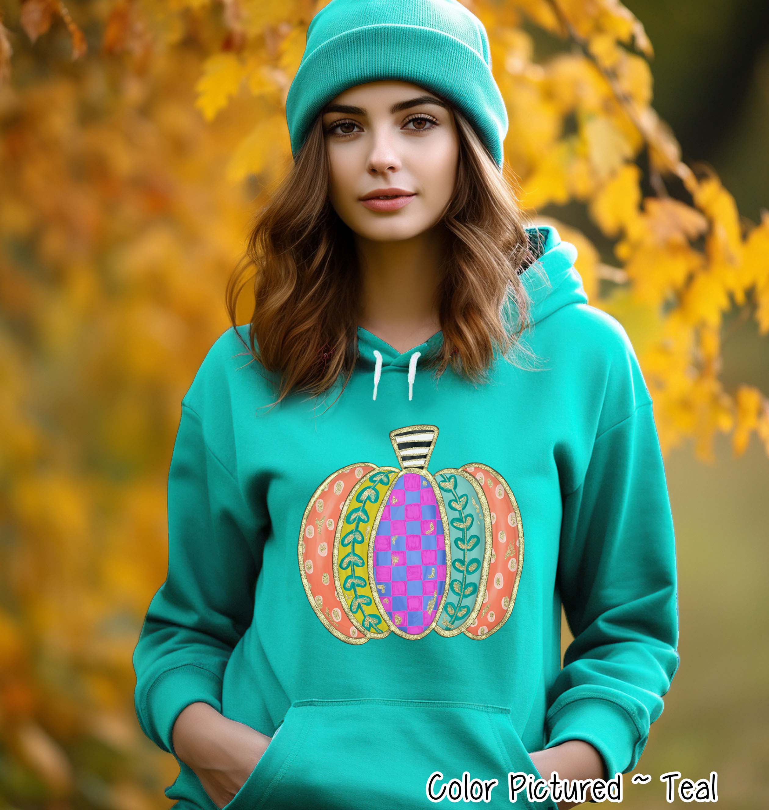 Whimsical Doodle Pumpkin Fall Sweatshirt or Tee