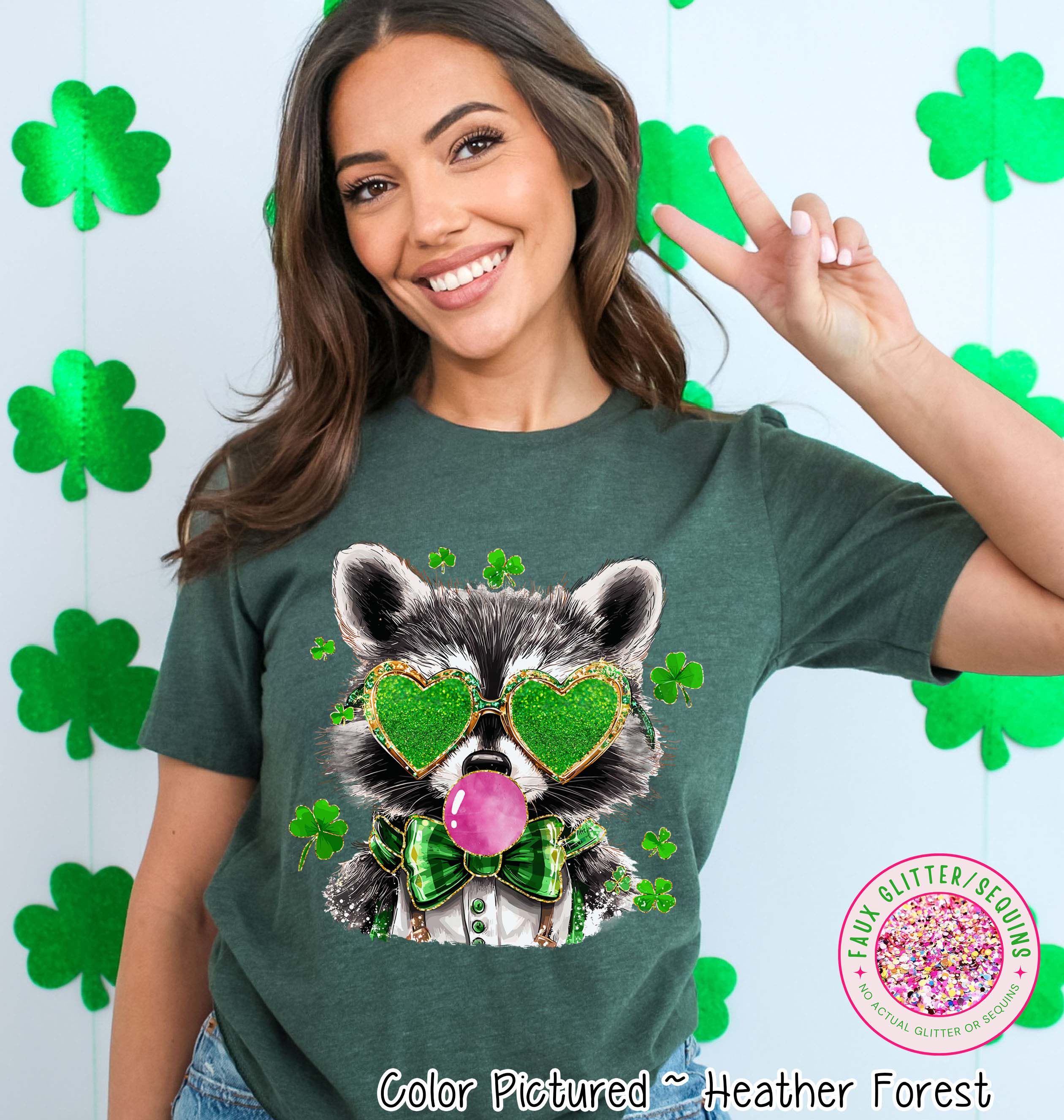 Racoon St Patricks Day Tee or Sweatshirt