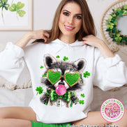 Racoon St Patricks Day Tee or Sweatshirt