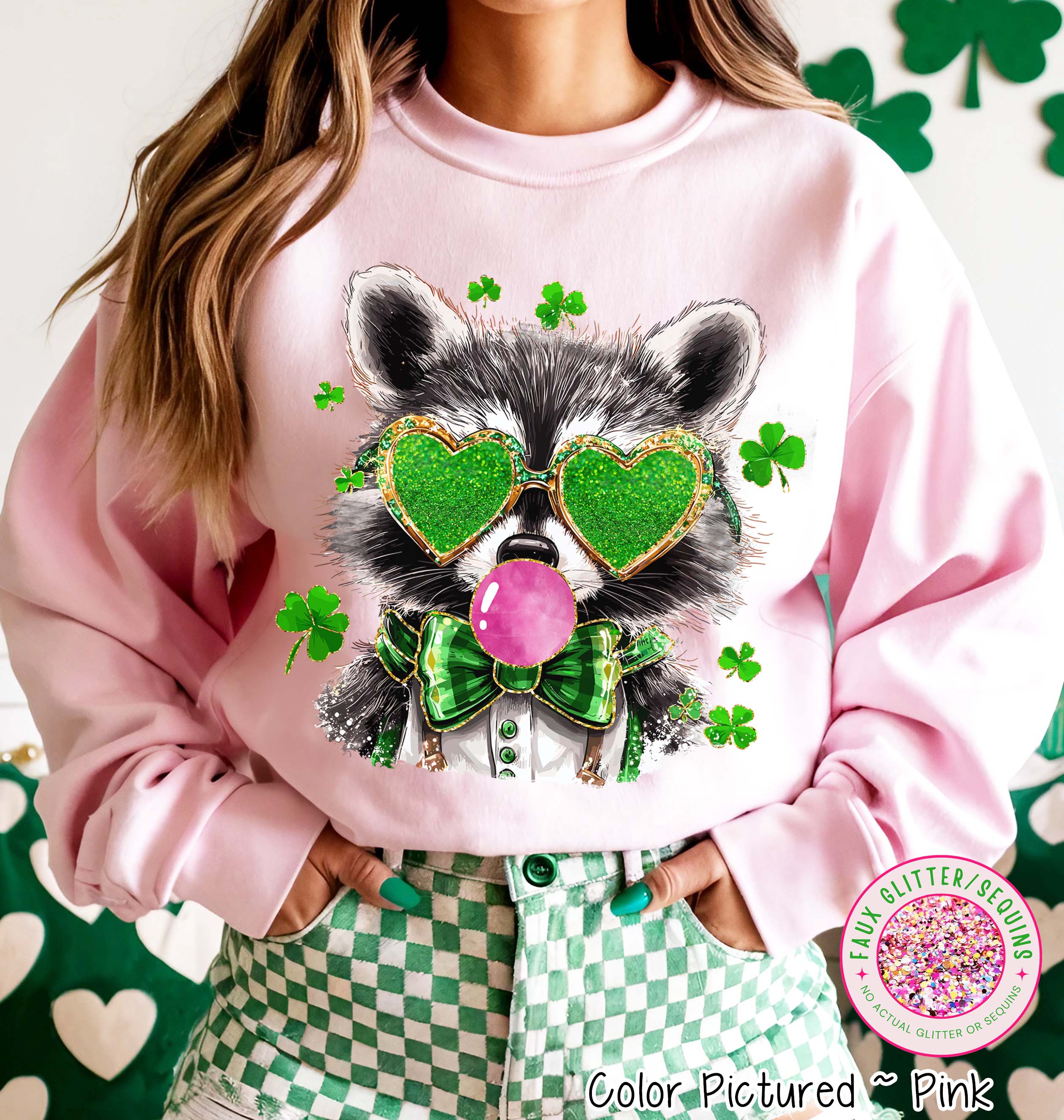 Racoon St Patricks Day Tee or Sweatshirt