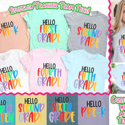 Rainbow Hello School Grade Student and Teacher Tee