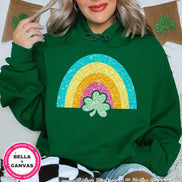 Faux Glitter Rainbow St Patricks Day Tee or Sweatshirt