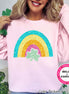 Faux Glitter Rainbow St Patricks Day Tee or Sweatshirt