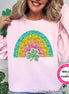 Faux Sequin Rainbow St Patricks Day Tee or Sweatshirt