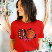 Personalized Leopard Basketball GO Fan Tee