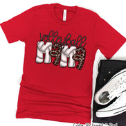 Doodle Letter Leopard Volleyball Mama Tee