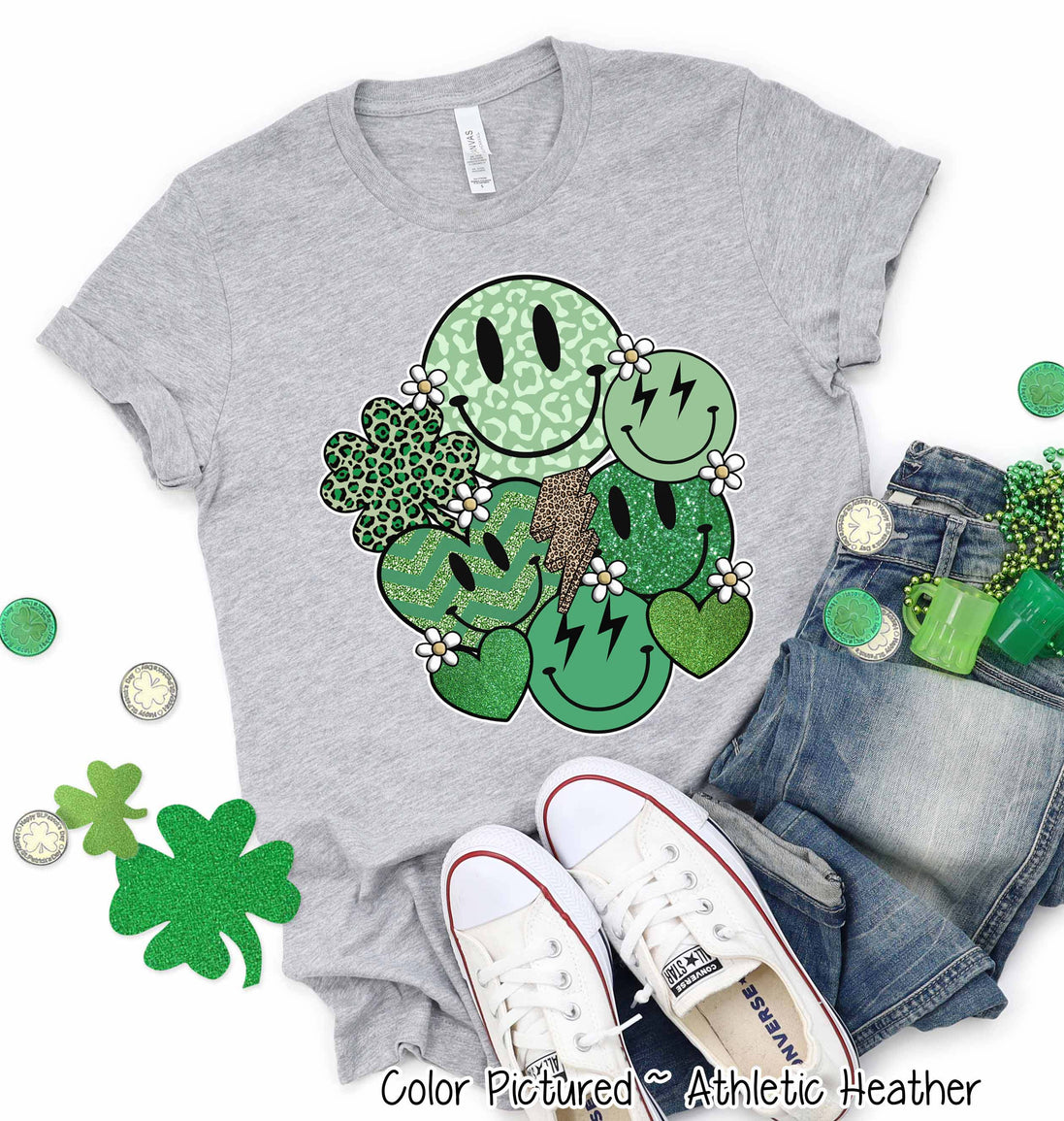Retro Smiles St Patricks Day Tee or Sweatshirt