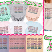 Custom Retro Mirror Hello Grade Student & Teacher Tee