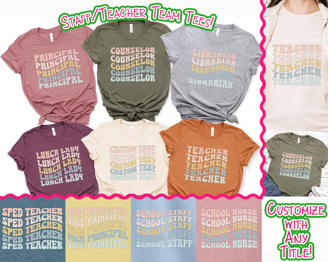 Custom Retro Wave School Staff Tee