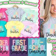 Rainbow Distressed Teacher Tee
