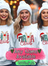 Personalized Christmas Clause Reindeer Names with Kids/Grandkids names on Sleeve Tee or Sweatshirt