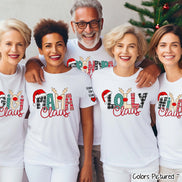 Personalized Christmas Clause Reindeer Names with Kids/Grandkids names on Sleeve Tee or Sweatshirt