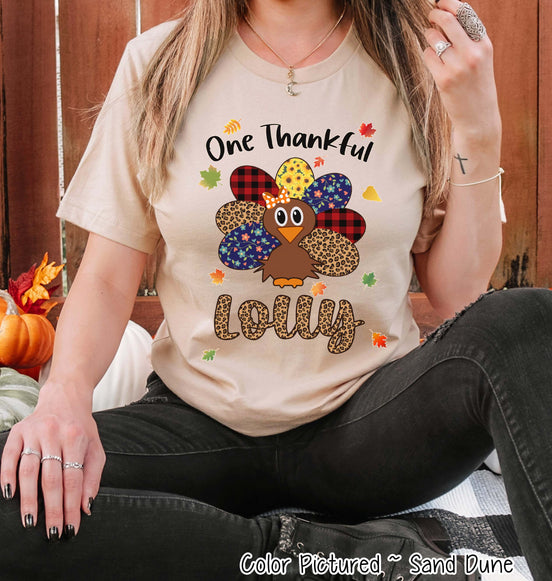 Personalized Thankful Turkey Fall Thanksgiving Tee