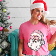 Pink Disco Santa Christmas Tee or Sweatshirt