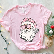 Pink Disco Santa Christmas Tee or Sweatshirt
