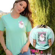Pink Retro Christmas Vibes Santa 2 Sided Tee or Sweatshirt