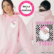 Pink Retro Christmas Vibes Santa 2 Sided Tee or Sweatshirt