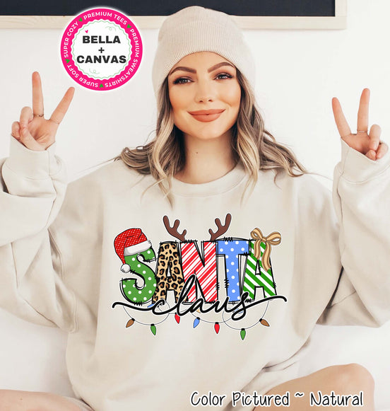 Santa Clause Doodle Christmas Tee or Sweatshirt