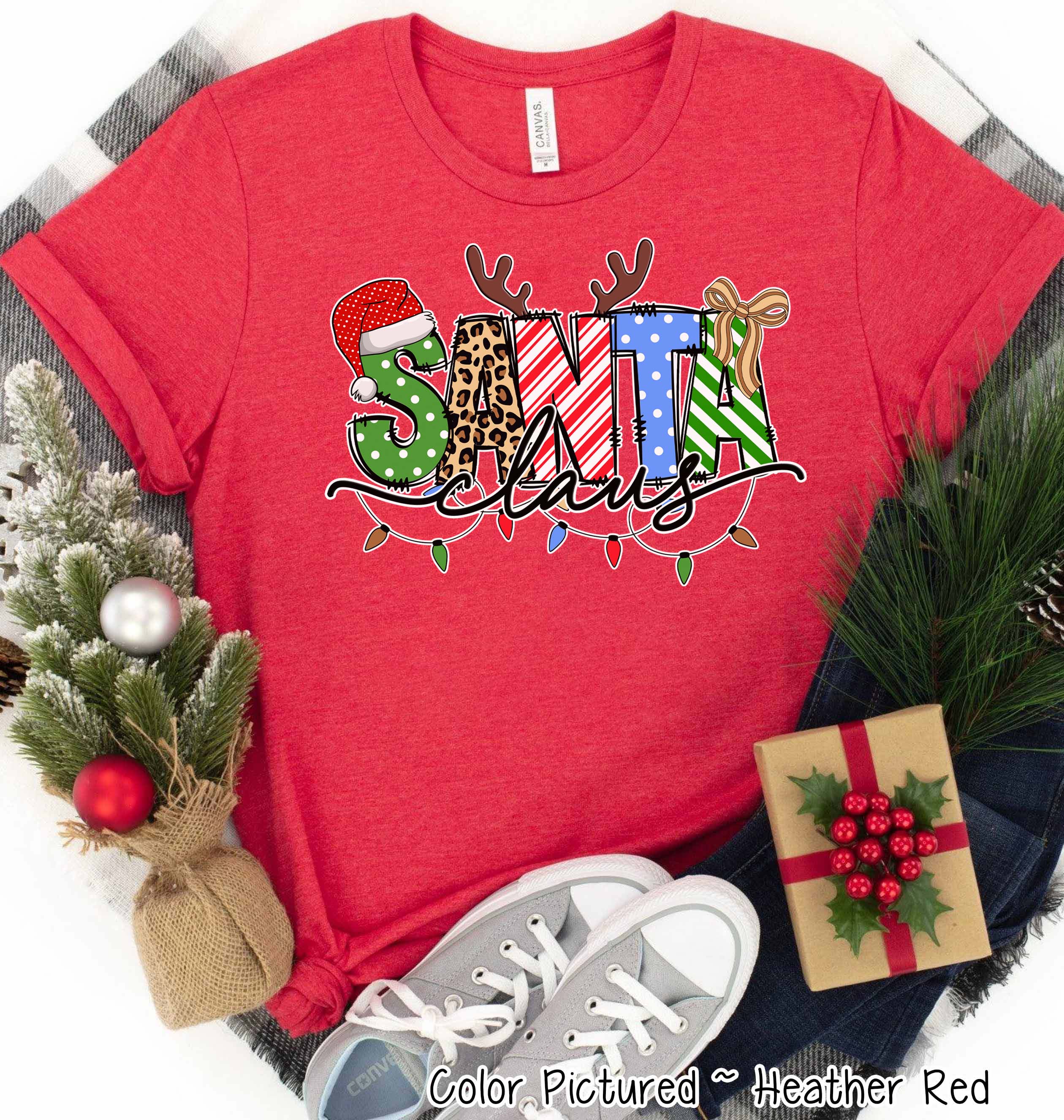 Santa Clause Doodle Christmas Tee or Sweatshirt