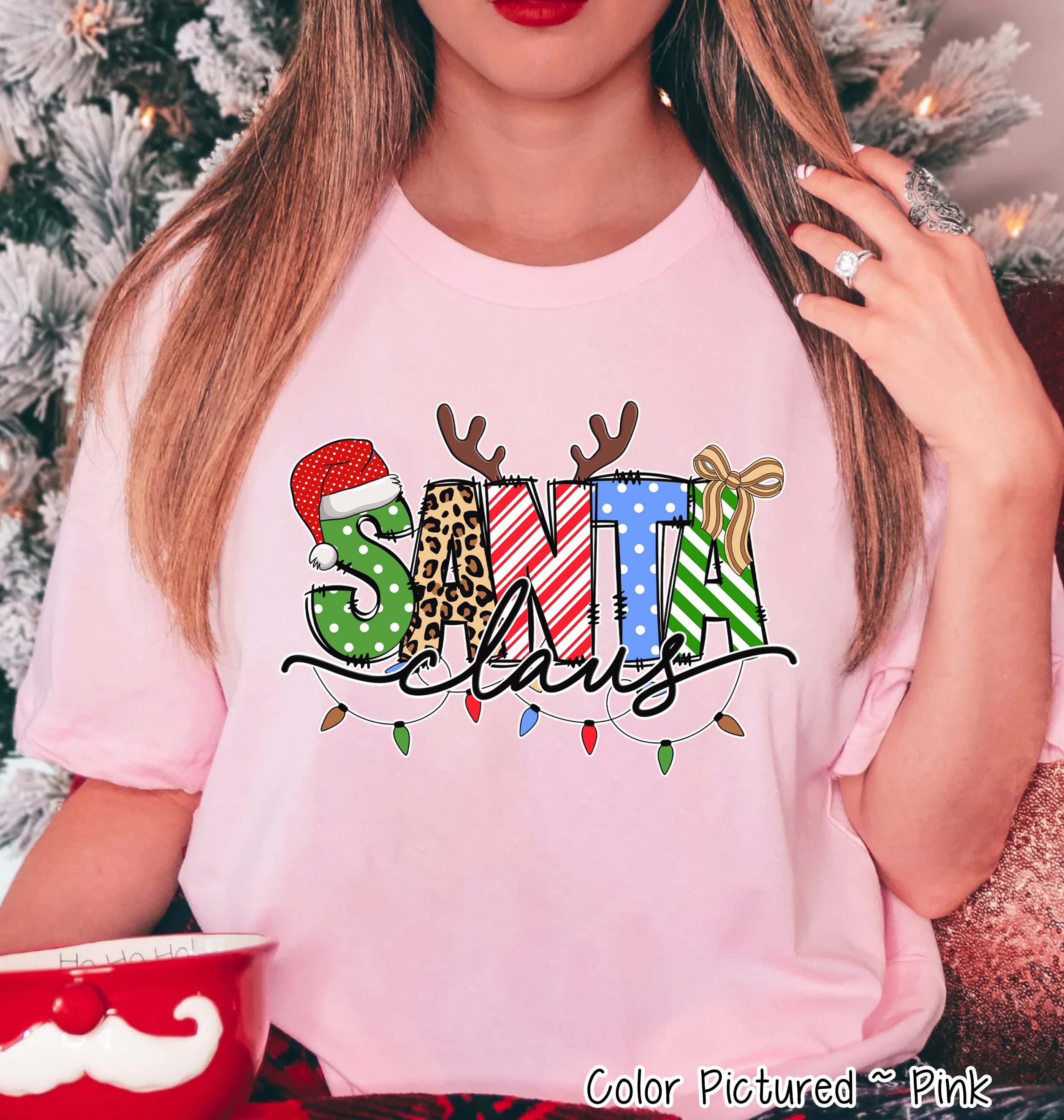 Santa Clause Doodle Christmas Tee or Sweatshirt