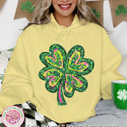 Shamrock Faux Glitter Effect St Patricks Day Tee or Sweatshirt