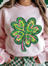 Shamrock Faux Glitter Effect St Patricks Day Tee or Sweatshirt