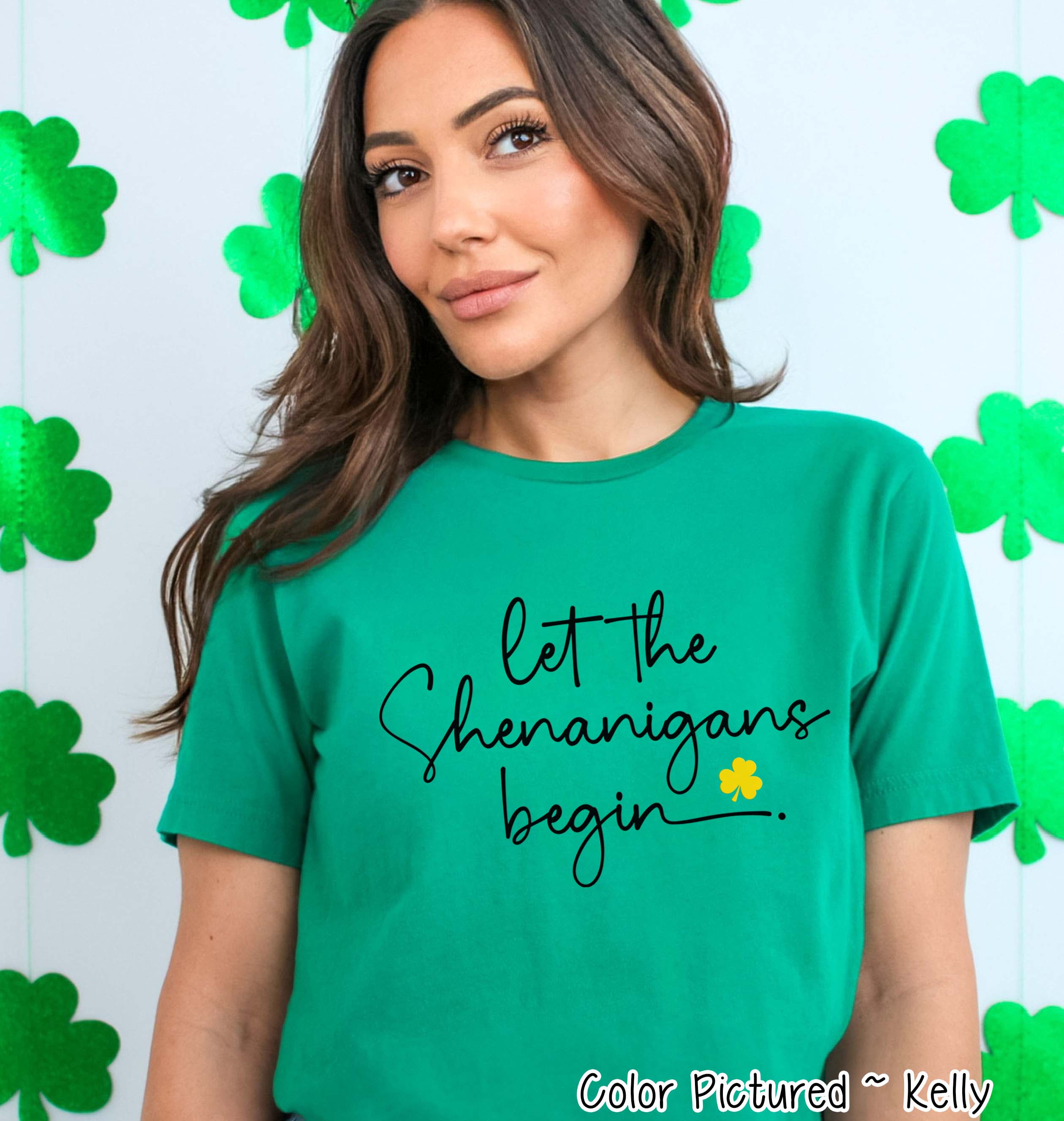 Let the Shenanigans Begin Funny St Patricks Day Tee or Sweatshirt