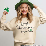 Let the Shenanigans Begin Funny St Patricks Day Tee or Sweatshirt