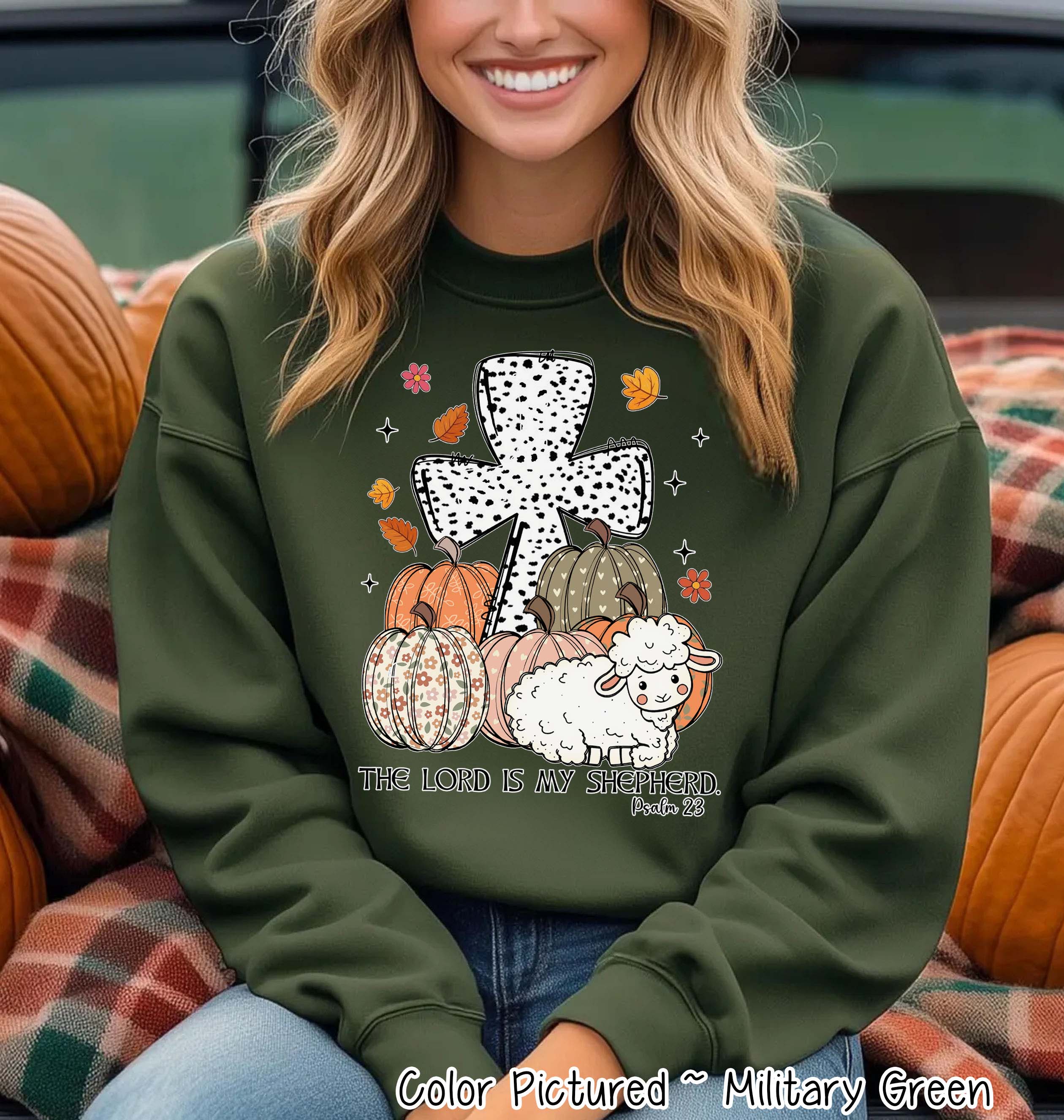 The Lord is my Shepherd Fall Faith Sweatshirt or Tee