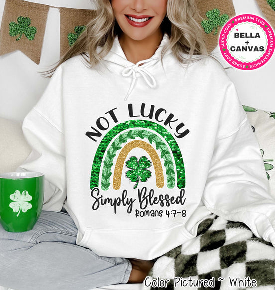 Simply Blessed Rainbow St Patricks Day Tee or Sweatshirt