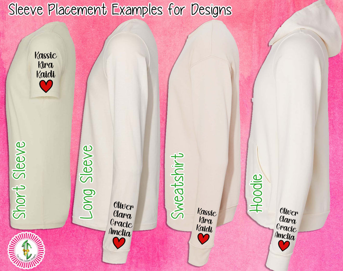 Personalized Christmas Reindeer Names with Kids/Grandkids names Tee or Sweatshirt