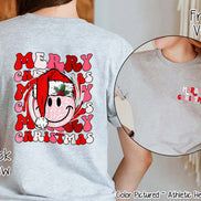 Merry Christmas Festive Smile 2 Sided Tee or Sweatshirt