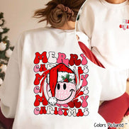 Merry Christmas Festive Smile 2 Sided Tee or Sweatshirt