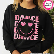 Faux Glitter Dancer Smile Preppy Valentine Tee or Sweatshirt