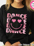 Faux Glitter Dancer Smile Preppy Valentine Tee or Sweatshirt