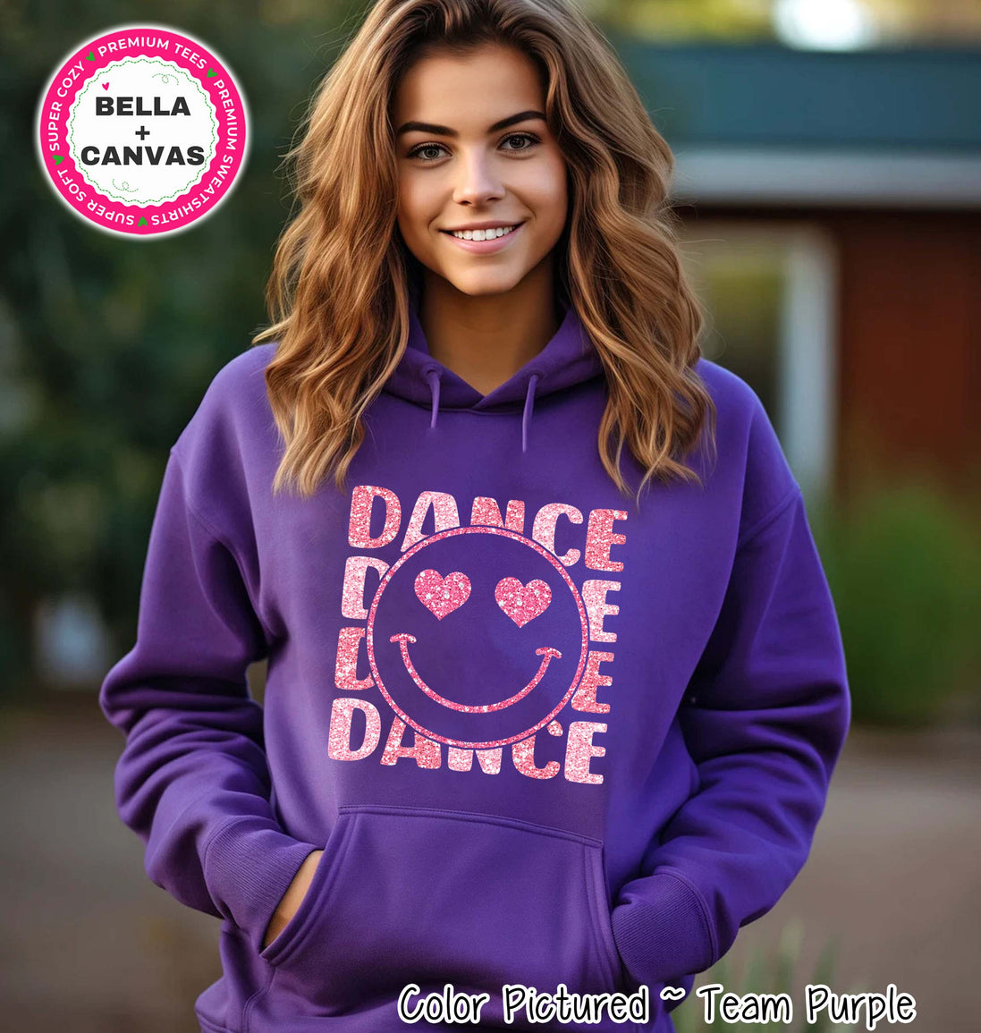 Faux Glitter Dancer Smile Preppy Valentine Tee or Sweatshirt