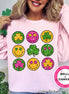 Smiles and Shamrock Faux Glitter St Patricks Day Tee or Sweatshirt