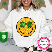 Faux Glitter Gold Smile St Patricks Day Tee or Sweatshirt