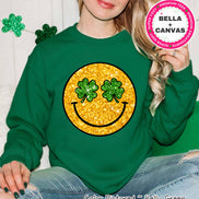 Faux Glitter Gold Smile St Patricks Day Tee or Sweatshirt