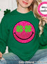Faux Glitter Pink Smile St Patricks Day Tee or Sweatshirt