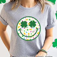 Lucky Charm Smile Face St Patricks Day Tee or Sweatshirt