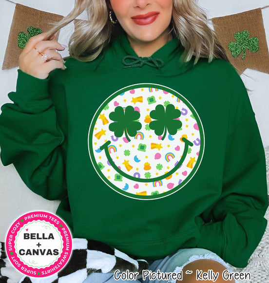 Lucky Charm Smile Face St Patricks Day Tee or Sweatshirt