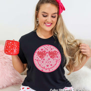 Faux Glitter Heart Eyes Face Preppy Valentine Tee or Sweatshirt