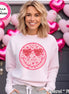 Faux Glitter Heart Eyes Face Preppy Valentine Tee or Sweatshirt