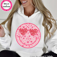 Faux Glitter Heart Eyes Face Preppy Valentine Tee or Sweatshirt