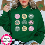Retro Smiles and Shamrock St Patricks Day Tee or Sweatshirt