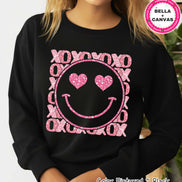 Faux Glitter Smile XOXO Preppy Valentine Tee or Sweatshirt